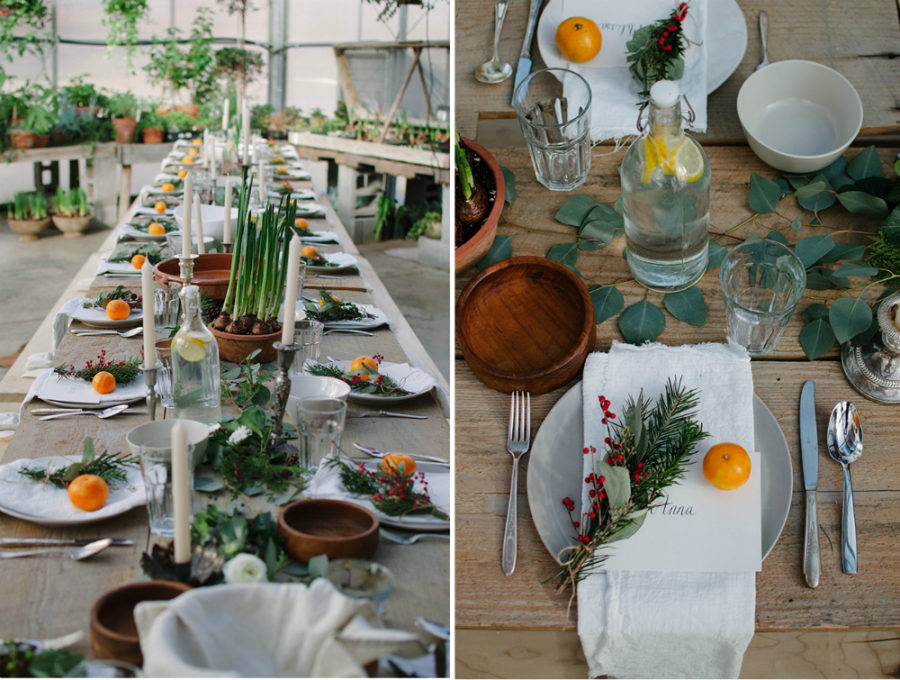 Tangerine table decor