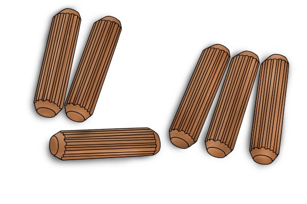 Dowel pins machined to uniform size for accurate and reliable use in dowelling